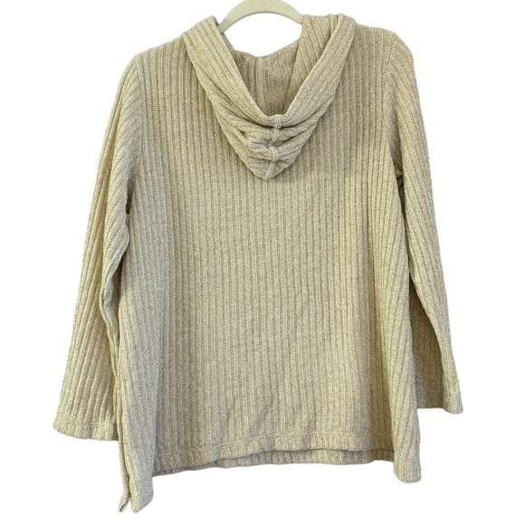 Soft Surroundings Asymptomatic Button Hooded Sweater Cream Color Women’s Small - Picture 2 of 11